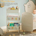 3-tier Baby Diaper Caddy Cart Organizer mobile Nursery Storage Cart With Wheels   