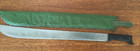 Village Blacksmith Machete Knife 24  Blade Canvas Sheath Hard Vinyl Handle Vtg