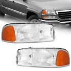 Headlights Oe Replacement 3-clear Lens   Chrome Housing   Amber Reflector