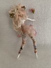Vintage Jean Shackelford Pink Paper Mache Fairy Yarn Hair Flowers Pastels