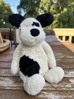Jellycat Bashful Puppy Dog Black   White 12    Inch Plush Stuffed Animal Toy Clean