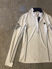 Romfh Shirt M Equestrian Horse Riding Micro Cool Touch Chill Factor White Blue