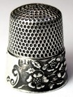 Antique Ketcham   Mcdougall Sterling Silver Thimble     wild Roses    C1900s