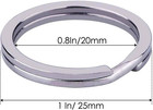 Key Rings 25mm Silver Split Keychain Rings For Keys  Diy 100-pack 1 Inch Metal