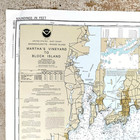 Vtg Noaa Martha s Vineyard Ma To Block Island Ri Sounding Map  13218 44 x37 