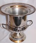 Antique Silver On Copper Ice Bucket Wine champagne Cooler Liner pedestal-england