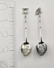 Lot Of  2  Vintage Sterling Silver Japan Souvenir Spoons Torii Gate Fan - 8 9g