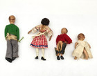 Vintage Europe Small Miniature Dollhouse Family Baby Adult Child  fair Condition
