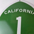 Vintage California State Route 1 Sign - Porcelain Highway Pacific Coast Gas Sign