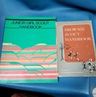 2 Vtg Brownie   Junior Girl Scout Handbook Set 1950s   1980s
