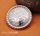 10x Bright Silver Flower Engraved Leathercraft Belt Wallet Saddle Concho Decor