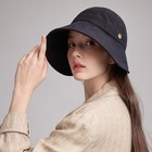 White Sands Moja Linen Victorian Bonnet Hat Sun Cap  Small-large  Black