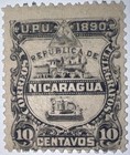 Travelstamps  1890 Nicaragua Stamps Sc 23 - Train 10   Mint  Original Gum  Hinged