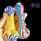 2 Piece 5  Thick Heavy Color Burst Tobacco Glass Hand Pipe Glass Includes Screen