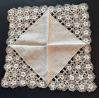 Vintage Edwardian Linen   Lace Handkerchief