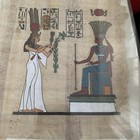 Original Hand Painted Papyrus Painting Vtg