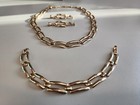 Vintage Sarah Coventry  tango  Gold Tone Link Necklace  Bracelet   Earrings Set