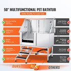 Uimoso 50  Pet Dog Grooming Bath Tub Stainless Steel Wash Station W  Stairs Left