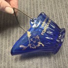 Cobalt Blue Portland Maine Me Souvenir Coal Scuttle Handle Gold Flash Circa 1920