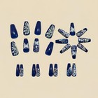 Medium Coffin Press On Nails - Dark Blue False Nails Acrylic Lhd-coffin-001-04