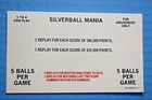 Silver Ball Mania  bally  Score Cards-14 Card Set