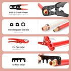 Pex Pipe Crimping Tool W  Pipe Cutter For 3 8 1 2 3 4 1-in Copper Ring Plumbing