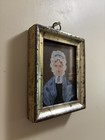 Antique American Early 19th Century Folk Art Portrait Miniature Federal Era