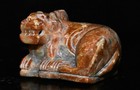 4cm Old Chinese Dynasty Natural Hetian Jade Carve Dragon Beast Animal Statue