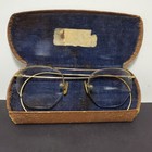 Antique Artcraft Bifocals Half Hexagon Wire Rim Eyeglasses 12k Gold Filled  case