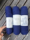 Vintage 1950s The Wool Shop Blue Worsted Yarn 3 Skeins Matching Dye Lot