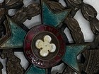 Antique Enameled British  in This Sign Conquer  Medallion Military