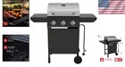Compact And Powerful 3-burner Gas Bbq Grill With Side Tables And Thermometer