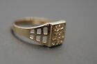 10k Solid Yellow Gold Square Cz Baby Kid Children Pinky Band Ring  Size 4 5