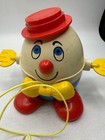 Vintage Fisher Price Humpty Dumpty Pull Toy Plastic Multicolor