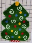 Holiday Christmas Tree Latch Hook Rug Wall Hanging Tapestry Completed 27  X 20 