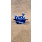 Mosser Blue white Glass Hen On Nest Salt Trinket Holder