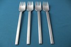 4 Dinner Forks Rosenthal Linear Satin Silverplate Germany 7 1 4 