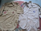 Four Vintage Scout   Scout Leader Uniform Shirts With Badges