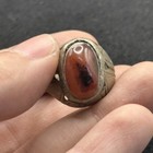 Ancient Roman Bronze Ring With Glass Insert