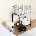 Rolling Laundry Basket With Wheels  Black