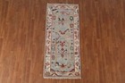 Floral Gray  Ivory Oushak Area Rug 3 x6  Wool Hand-knotted Oriental Carpet