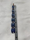 Vintage Mcm Blue Enamel Copper Panel Bracelet 7in 