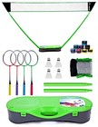 Portable Badminton Net Set folding Volleyball Badminton Net 4 Green