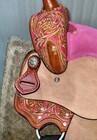 Pink Western Kids Youth Adult Barrel Leather Horse Saddle Floral Tooled Tack Set