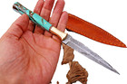 Handmade Damascus Double Edge Blade Dagger Knife With Sheath