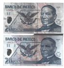 Mexico     2001 Banco De Mexico     20 Pesos     1 Note     lot  1354