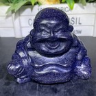 1 4lb 3 9  Blue Snadstone Smile Buddha Statue Crystal Reiki Carving Quartz Decor