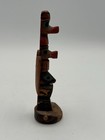 Vintage Hand Carved Totem Pole Figurine Native Style Miniature 5 5   