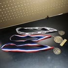 Lot Of 3 Baseball Metal Medals Awards Neck Lanyard Trophy  See Pics  Mix