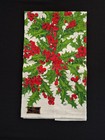 Vintage Kaydee Holly And Berry Christmas Linen Dish Towel